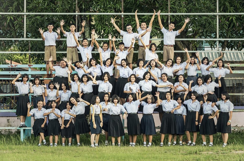 Thai school students in uniform